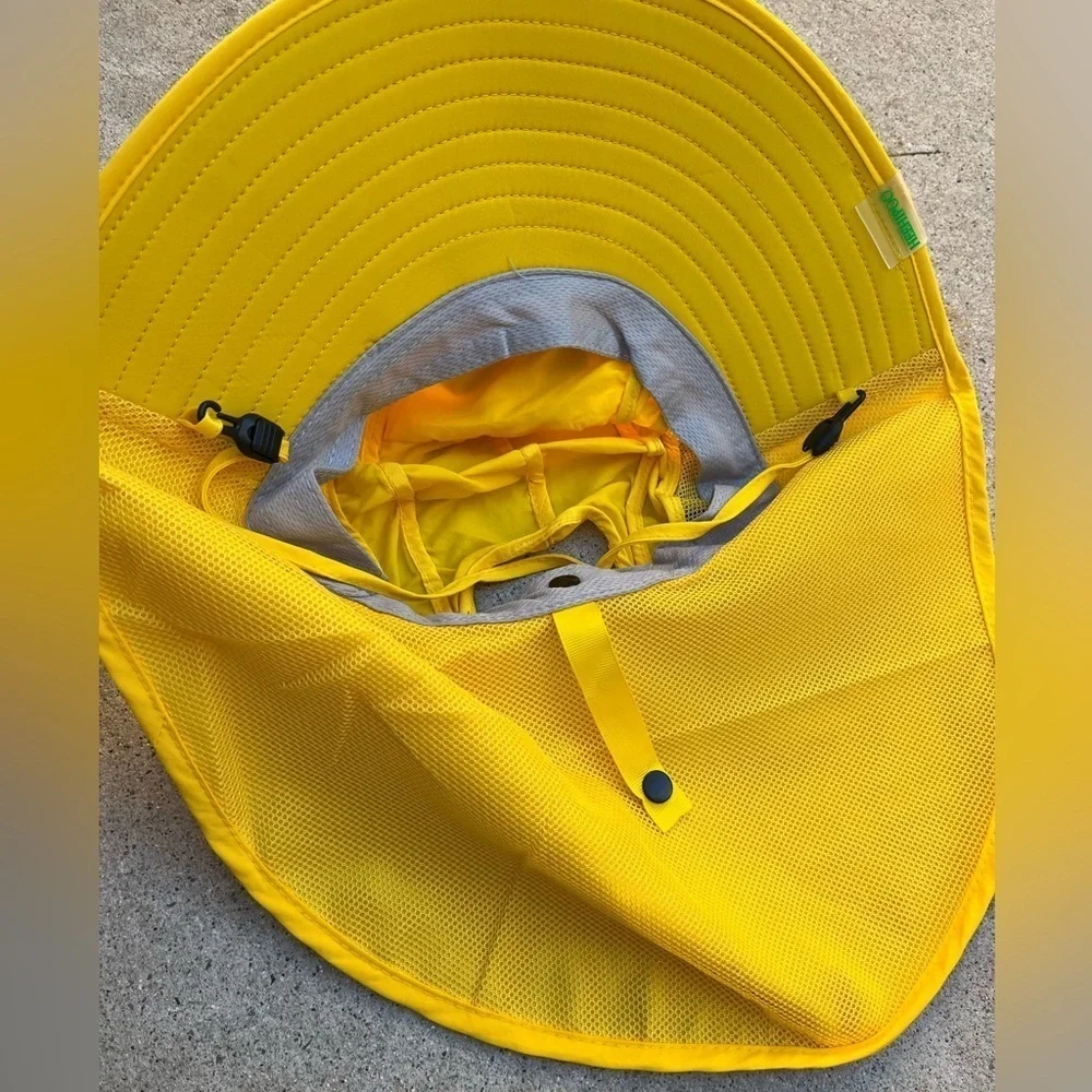 Kid's Heehipoo Hat Yellow Kangaroo One Size Adjustable Sun Protect Neck Nap Mesh